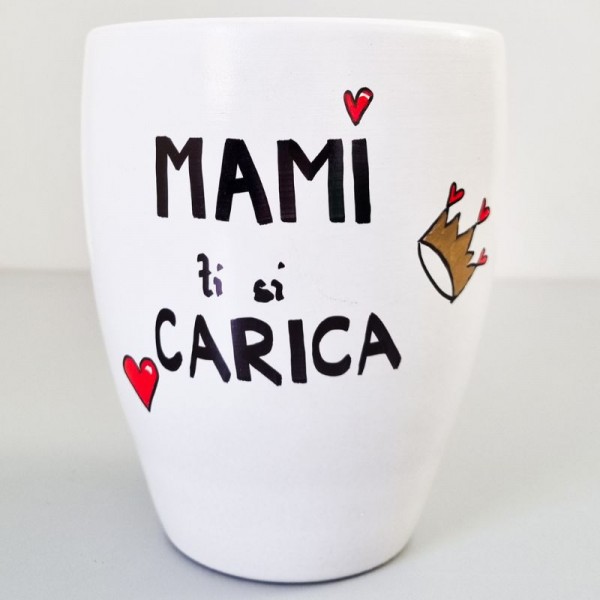 Lonec z ročno poslikavo Mami, ti si carica